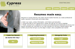 Screenshot of Cypress Resume Builder