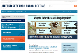 Screenshot of Oxford Research Encyclopedias