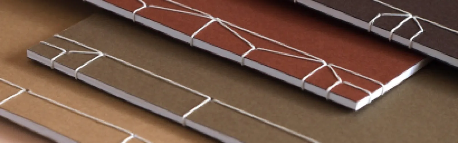 Japanese Stab Bound Notebooks in four colors and four designs.